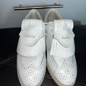 Footjoy Softjoy 98368 Wingtip White Spike Golf Shoes Womens Size 8 M